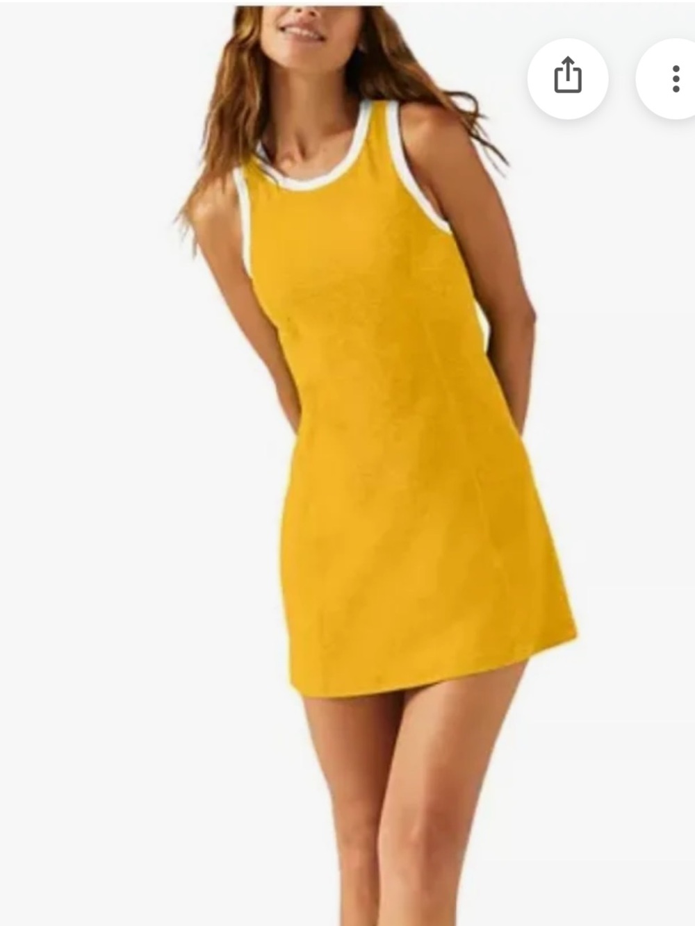 BEYOND YOGA yellow white mini tennis dress with built in bra - Picture 1 of 4